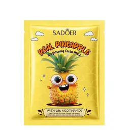 Маска для обличчя освітлювальна з ніацинамідом Sadoer Real Pineapple тканинна 25 г