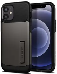 Чохол протиударний із підставкою Spigen Slim Armor ACS01546 для iPhone 12 Mini (5.4") Gunmetal