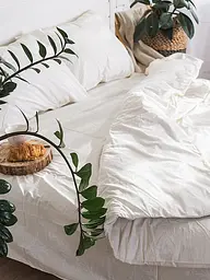 Комплект постільної білизни Ecotton полуторний 150х215 см білий із орнаментом (20-0709White) (19580)