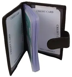 Картхолдер Dugros RFID захист натуральна шкіра кнопка Коричневий - мініатюра 1