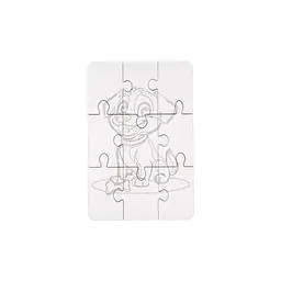 Деревʼяний пазл-розмальовка А5 "Собачка" PuzzleOK Puz-22940 пензлик, фарби, клейка плівка - мініатюра 4