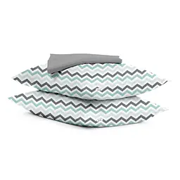 Набір наволочки і простирадло MINT GREY ZIGZAG & SHADOW COSAS (4822052060759)