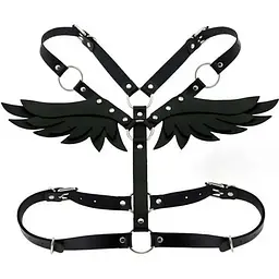 Портупея з крильцями Black Angel екошкіра K000994