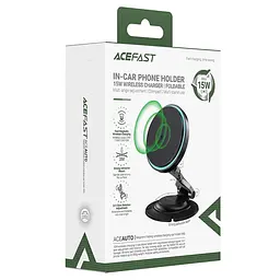 Автотримач з Бездротовий зарядний пристрій Acefast D65 Magnetic Wireless Charging 15W Black - мініатюра 5