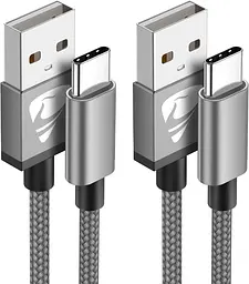 Кабель USB-A → USB-C Yosou 2 м (2 шт.), быстрая зарядка 3A