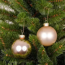 Комплект ялинкових куль Mica Decorations скляні 8 см шампань 6 шт. (1179366) - мініатюра 2