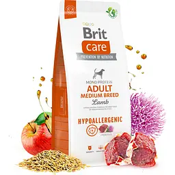 Сухий корм для собак середніх порід Brit Care Dog Hypoallergenic Adult Medium Breed, гіпоалергенний, з ягням, 12 кг - мініатюра 2