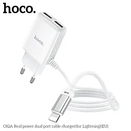 Адаптер зарядний HOCO Lightning cable Real power C82A білий - мініатюра 6
