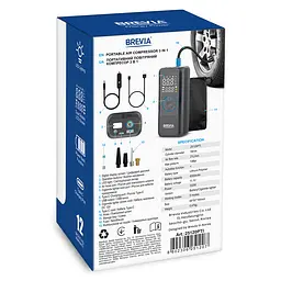 Компресор портативний Brevia 3в1 10Атм 21л/хв 6000mAh з LED-ліхтарем та автостопом + PowerBank(25120PTI) - мініатюра 9