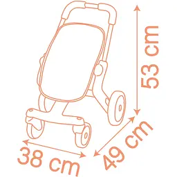 Коляска для ляльки Smoby Toys Baby Nurse Прогулянка з поворотними колесами теракотова пудра (7600251224) - мініатюра 3