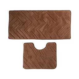 Набір килимків у ванну кімнату Soft Arches 2 штуки 40*50 / 50*80 см бавовняний коричневий Colorful Home 534-16-40BR