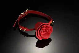Кляп у формі троянди Zalo Upko Rose Ball Gag Red Straps (червоний) - мініатюра 4