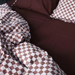 Дитячий комплект постільної білизни MirSon Сатин 22-1369 Classic Checkers 110х140 см коричневий (2200010473797) - мініатюра 5