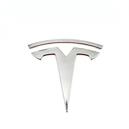 Передня емблема Tesla 3/Y Хром 78 мм метал на скотчі (Метал)