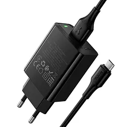 Мережевний зарядний пристрій Hoco CS92A Leader 18W+QC3.0 1USB-A + кабель USB to MicroUSB Black - мініатюра 4
