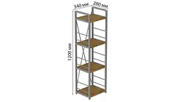 Етажерка 4/34 Ferrum-decor Серії Коннект 120x34x28 сірий ДСП Дуб Артізан 16мм (FRD-104285) - мініатюра 5