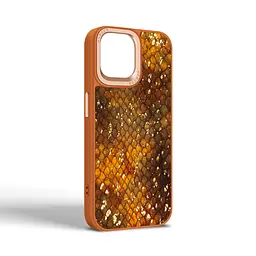Кожаный чехол для Apple iPhone 15, Harder Nagas, коричневый, термополиуретан ТПУ + экокожа с имитацией кожи Наги, панель, защита корпуса, противоударный, микрофибра, рамка вокруг камеры, защита всего корпуса, (ARM76735) - мініатюра 2