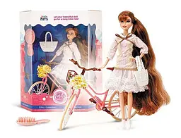 Колекційна лялька Kids hits Emily Collection з рожевим велосипедом та аксесуарами (KH23/019)