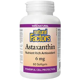 Астаксантин Natural Factors Astaxanthin 6 мг 60 м'яких капсул