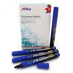 Набір з 12 шт. перманентних маркерів Beifa «A+Plus» сині