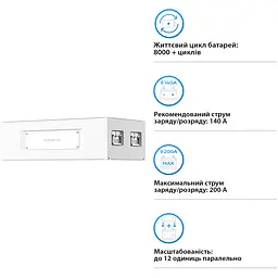 Акумуляторна батарея модульна з підігрівом Dyness Stack280 S51280 14.34KWH 51.2V 280AH (складова комплекту) - мініатюра 3