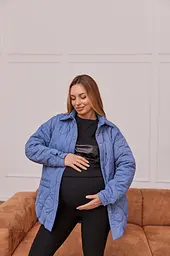 Куртка-сорочка 2в1 для вагітних демісезонна Alabama розмір 4XL Lullababe Блакитний - мініатюра 3