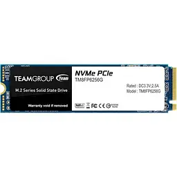 Накопичувач SSD Team m.2 NVMe MP33 256 GB PCIe 3.0 240 (TM8FP6256G0C101)
