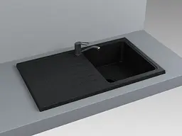 Кухонна мийка гранітна Miraggio Versal black 758x462x201 00211307, Чорний - мініатюра 4
