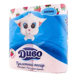 Туалетний папір Диво Aroma Малина, двошаровий, 4 рулони - мініатюра 3