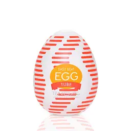 Мастурбатор-яйце Tenga Egg Tube, рельєф з поздовжніми лініями - мініатюра 1