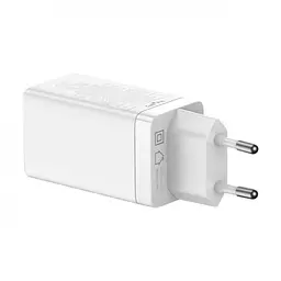 Мережевий зарядний пристрій Baseus GaN3 Pro Fast Charger 2Type-C+USB 65 W CCGP050102 White - мініатюра 5