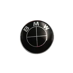 Емблема капота Bmw 82мм Чорна пластик+Метал (на 2 штифтах) OEM 51148132375