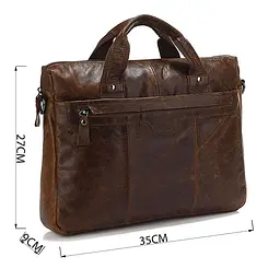 Шкіряна сумка для документа з відділенням для нетбука 14059 Vintage коричневий - мініатюра 5