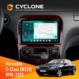 Штатна магнітола Mercedes-Benz S-Class (W220) 1998-2005 Cyclone C9-013 4x64 DSP 4G Cyclone (НФ-00007346)