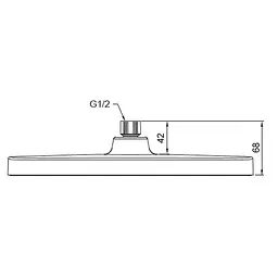Верхній душ Koer KP-0402-05-OH 310x200 мм KR4986, Чорний матовий - мініатюра 2