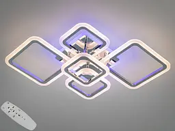 Люстра стельова LED Diasha A8160/2+3HR, 80W, 3200K-6500K, золото, сучасний стиль для коридору, вітальні, спальні, кухні, офісу