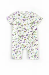Муслиновый песочник для новорожденных на пуговицах Violet Flowers