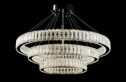 Люстра світлодіодна Splendid Ray L8560B/400+600+800/3 LED, 320W, хром, білий, сучасний стиль для дому - мініатюра 4