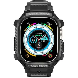 Spigen Чохол та ремінець 2в1 для Apple Watch Ultra 49mm Rugged Armor Pro, Black