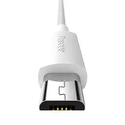 USB кабель Baseus Simple Wisdom Data Cable Kit USB to Micro 2.1A (2PCS/Set) 1.5m білий TZCAMZJ-02 - мініатюра 5