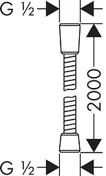 Шланг для душу Hansgrohe Sensoflex металевий 2 м 28134000, Хром - мініатюра 2