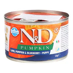 Вологий корм для цуценят міні-порід Farmina N&D Grain Free Pumpkin Lamb, Pumpkin&Blueberry Puppy Mini, гарбуз, ягня та чорниця, 140 г - мініатюра 3