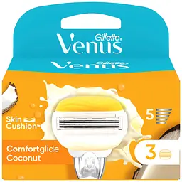 Уцінка. Змінні картриджі для гоління Gillette Venus Comfortglide Skin Cushion Coconut жіночі 3 шт.  - мініатюра 2