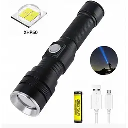 Ручний акумуляторний ліхтар BL пиловологостійкий 1500 Lumen BL-611-P50 - мініатюра 2