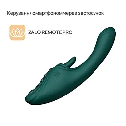 Смарт-вібратор Zalo Ares Turquoise Green, підігрів, 3 мотори, язичок для клітора, стимуляція точки G - мініатюра 3