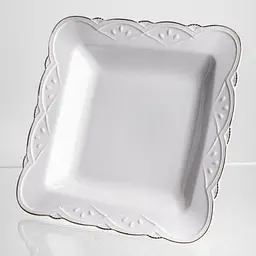 Фруктовница на ножке White Square 21,5*21,5 см фарфоровая квадратная Yiwu 120-YH-HG057 - миниатюра 5