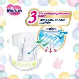 Підгузки Merries 3 (6-11 кг) 56 шт. - мініатюра 4