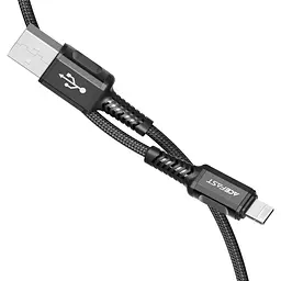 Дата кабель Acefast C1-02 USB to Lightning 2.4A 1.2 м Black - мініатюра 3
