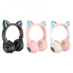 Навушники Borofone BO18 Cat Ear Pink - мініатюра 4