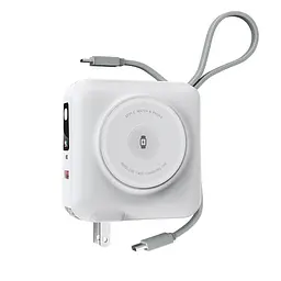 Портативний ЗП Power Bank WIWU Wi-P051 6 in 1 PD45W з БЗП+iWatch 15000 mAh White - мініатюра 3